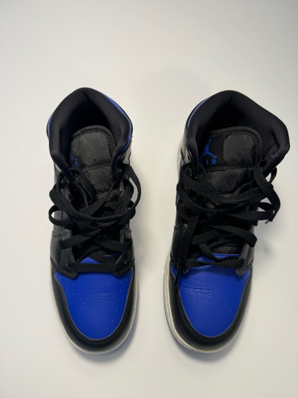 Air Jordan 1 Mid Royal Blue Black 554725-068 GS Size 6Y Youth Sneakers